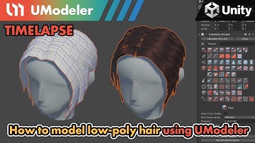 3D Modeling in Unity - Timelapse of How to model low-poly hair using UModeler