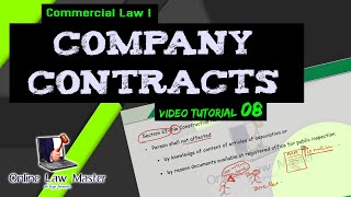 Company Contracts & Pre-Incorporation Contracts | Commercial Law I