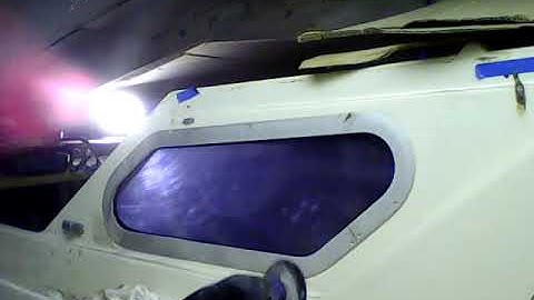 UK Picton Domino Fibreglass Boat Restoration Project - Original Window Frames Removal