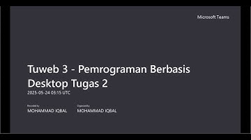 Tuweb 3 - Pemrograman Berbasis Desktop Tugas 2 Meeting Recording