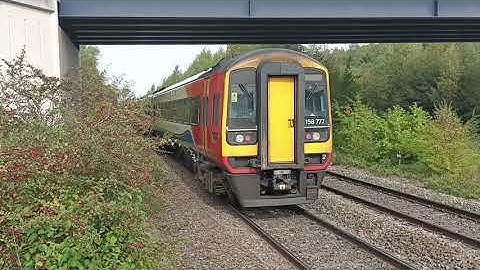 Class 158 arrival/departure at ilkeston station