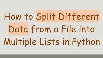How to Split Different Data from a File into Multiple Lists in Python