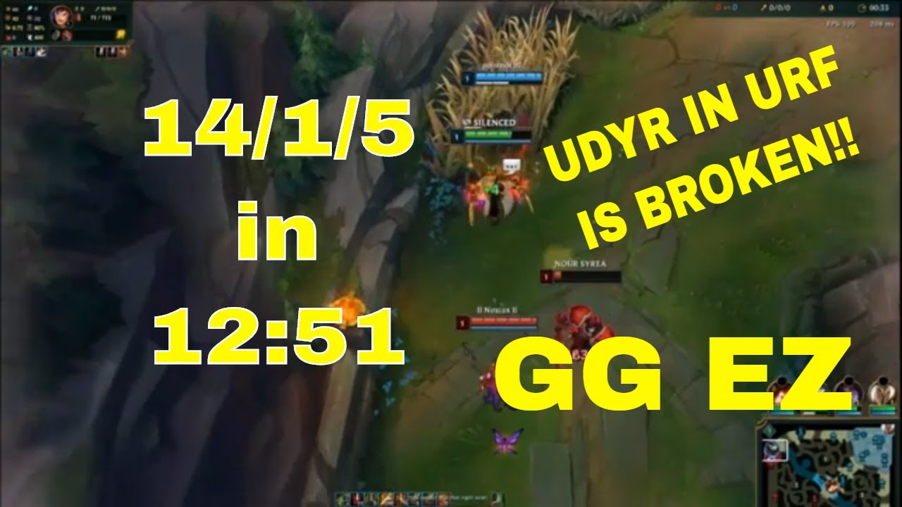 UDYR JUNGLE URF !!!!!! || GAME HIGHLIGHTS Season 9 || League of legends