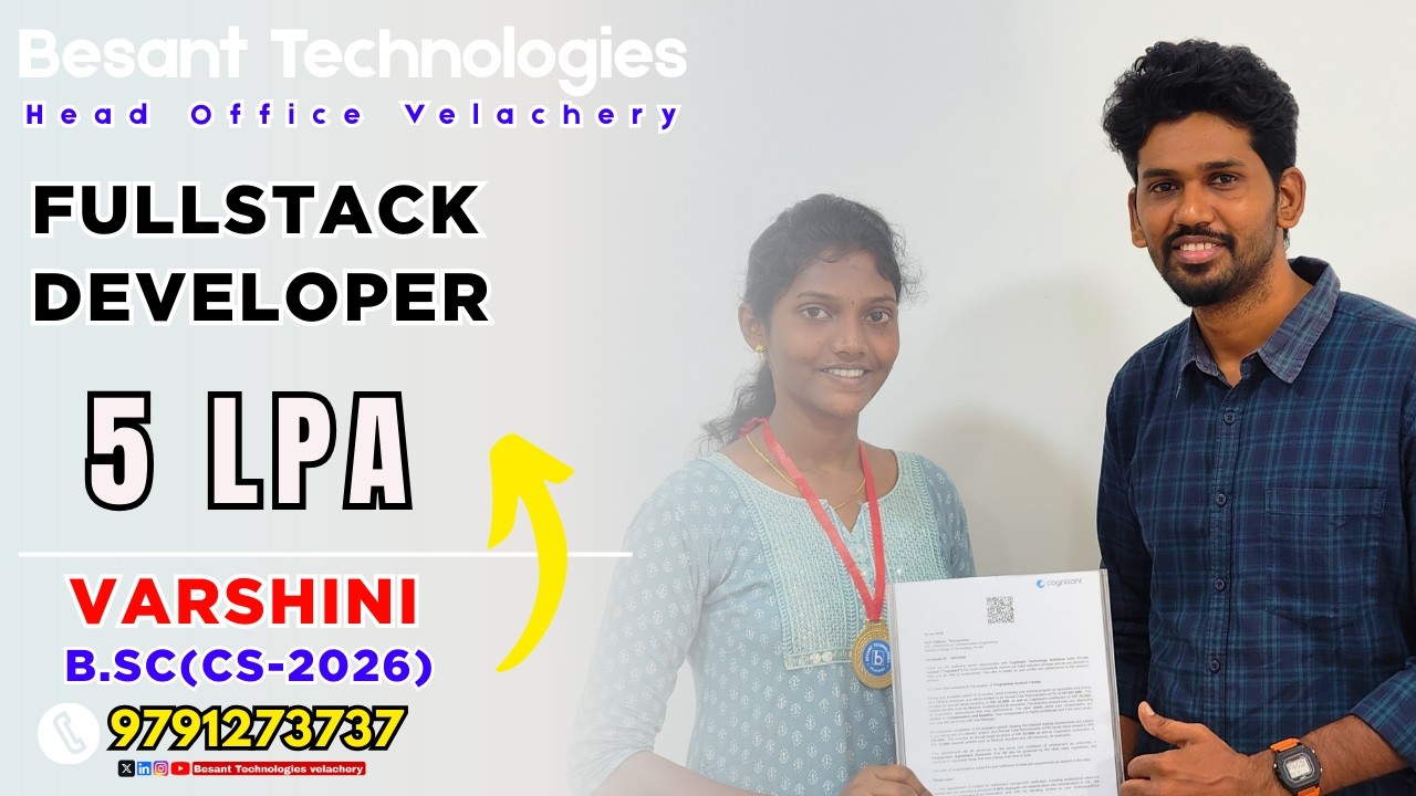 Varshini Placed as Full Stack Developer 💻 5 LPA | B.Sc CS 2026 Success ...