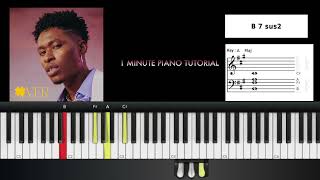 "OVER" LUCKY DAYE 1 MINUTE PIANO TUTORIAL
