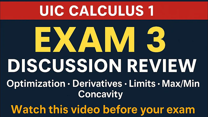 Exam 3 Full Review | UIC Calculus 1 | (Derivatives, Optimization, Limits, Concavity & More!)