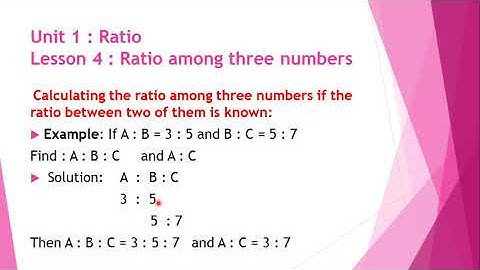 Ratio among three numbers