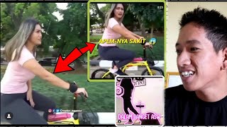 reaction || pertama kali naik sepeda apem nya sakit