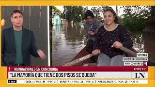 Inundaciones en Concordia: más de 500 evacuados y se espera que el río Uruguay siga creciendo