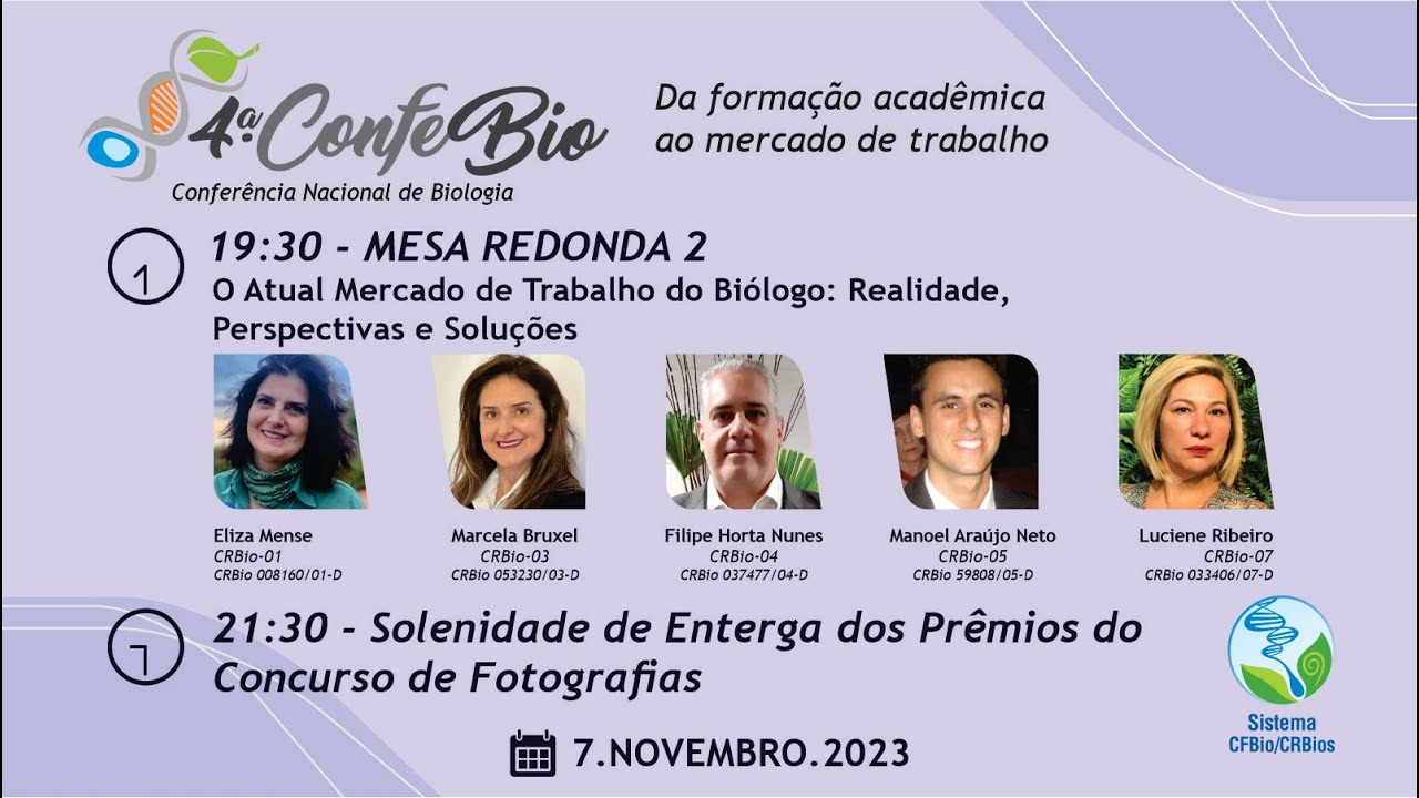 Mesa Redonda - O Atual Mercado de Trabalho do Biólogo: Realidade ...