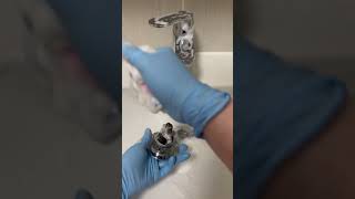 ASMR Bathroom sink clean  #asmrcleaning #bathroomcleaning #cleaningmotivation #cleanwithme