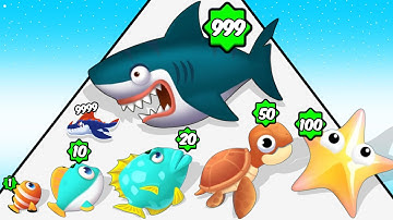 Fish Evolution Merge - Level Up Fish Max Level ASMR Gameplay