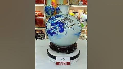 BÌNH HÚT TÀI LỘC CÁ CHÉP HOA SEN VẼ VÀNG KIM 24K-0986 469 896 - Gốm Tinh Vân