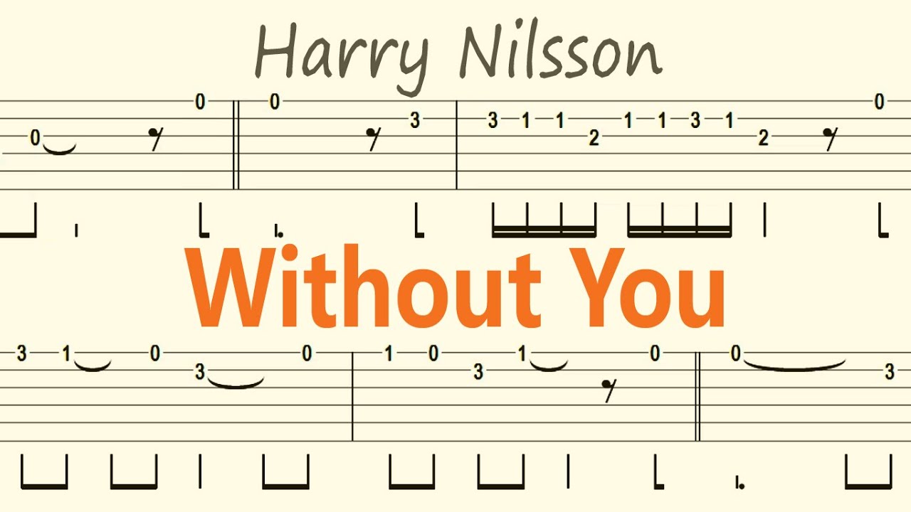 Without You / Harry Nilsson / Guitar Solo Tab+BackingTrack