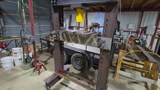 DIY 50 TON SHOP PRESS WHEELS ADDED AND BETTER WINCH