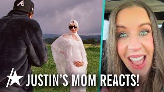 Justin Bieber&#39;s Mom REACTS To Hailey Bieber&#39;s Pregnancy In Adorable Video