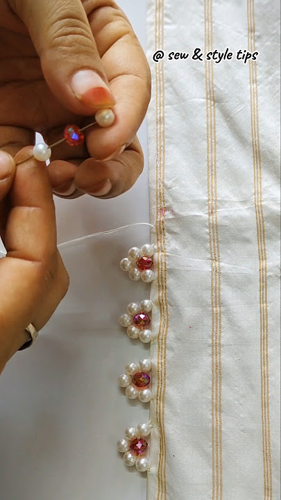 Simple Pearl Kuchu Design for Saree Borders | DIY Tassel Work #kuchu #tassels #sareekuchudesign