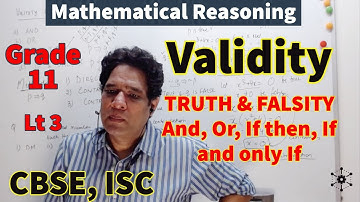 Grade 11: Mathematical Reasoning: Validity of statements| CBSE | ISC boards
