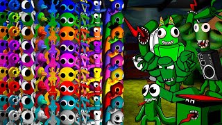 All GREEN Characters Rainbow Friends Vs All Rainbow Friends All Colors Friday Night Funkin Mod