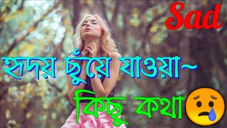 হৃদয় ছুঁয়ে যাওয়া কষ্টের কিছু কথা  Bangla sad status video