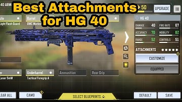 Best Attachments for HG 40 GUNSMITH LOADOUT  in COD Mobile