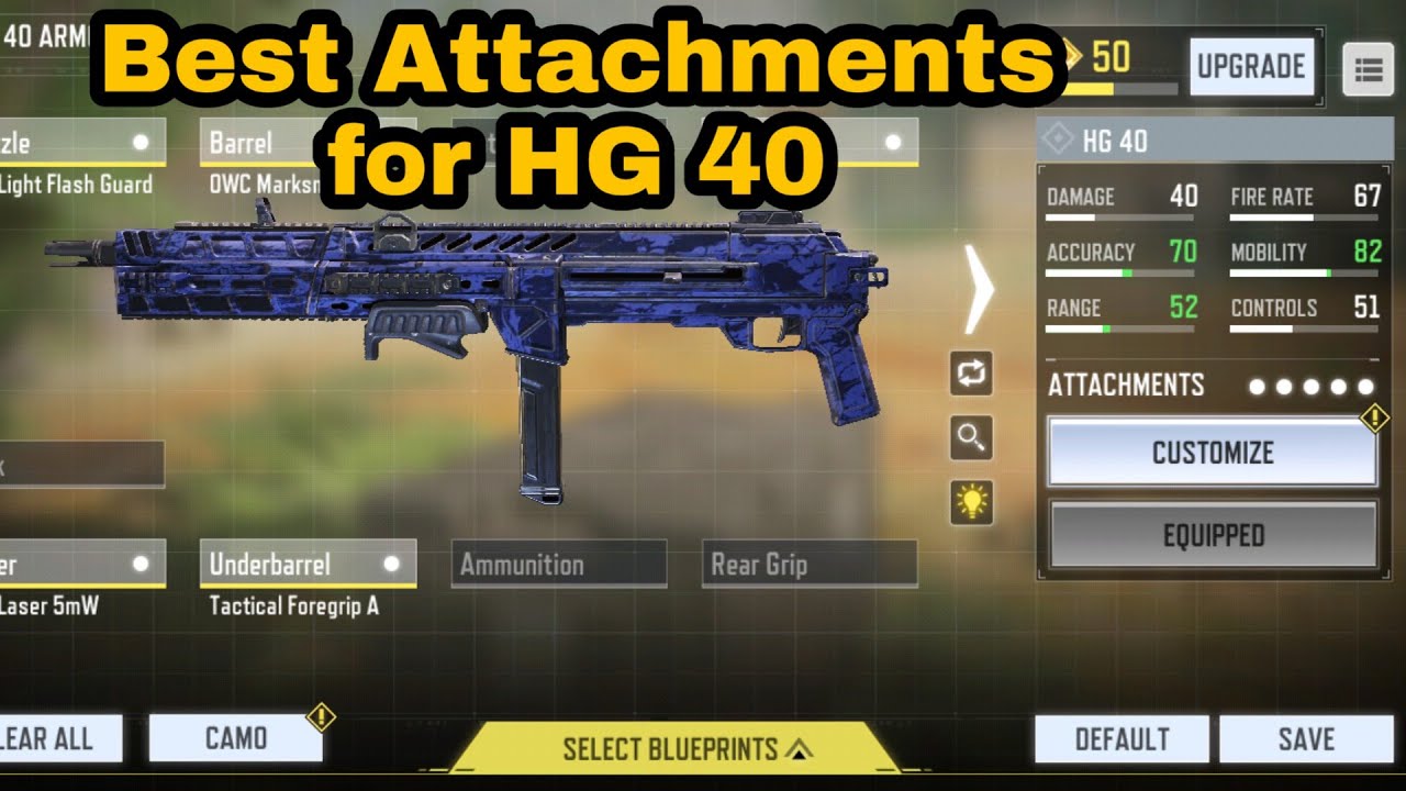 Best Attachments for HG 40 GUNSMITH LOADOUT in COD Mobile YouTube
