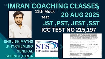11th Mock Test || STS (IBA) || JST PST jest SST || 