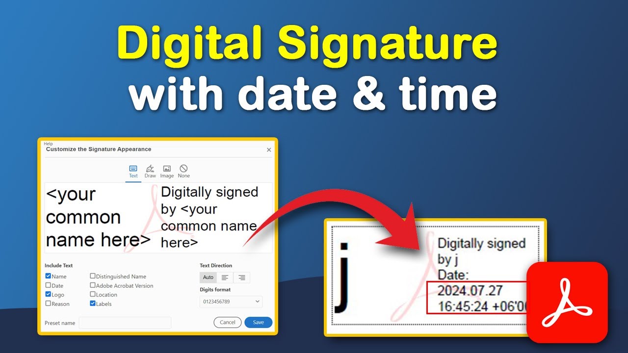 How To Add Digital Signature To PDF With Date And Time Using Adobe