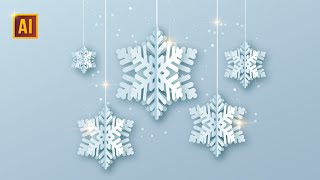 HOW TO DRAW A PAPER CUT OUT SNOWFLAKE IN ADOBE ILLUSTRATOR