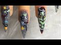 Handpainted Grinch Nails | Christmas Acrylic Nail Tutorial | STEP BY STEP