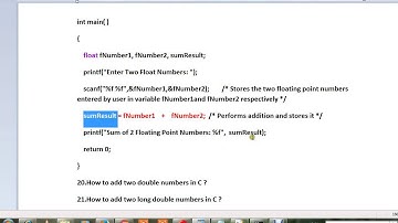 C PROGRAM HOW TO ADD TWO FLOATING  POINT  NUMBERS DEMO