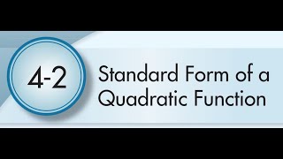 Celebrity 4-2 Standard Form of a Quadratic Function Wealth