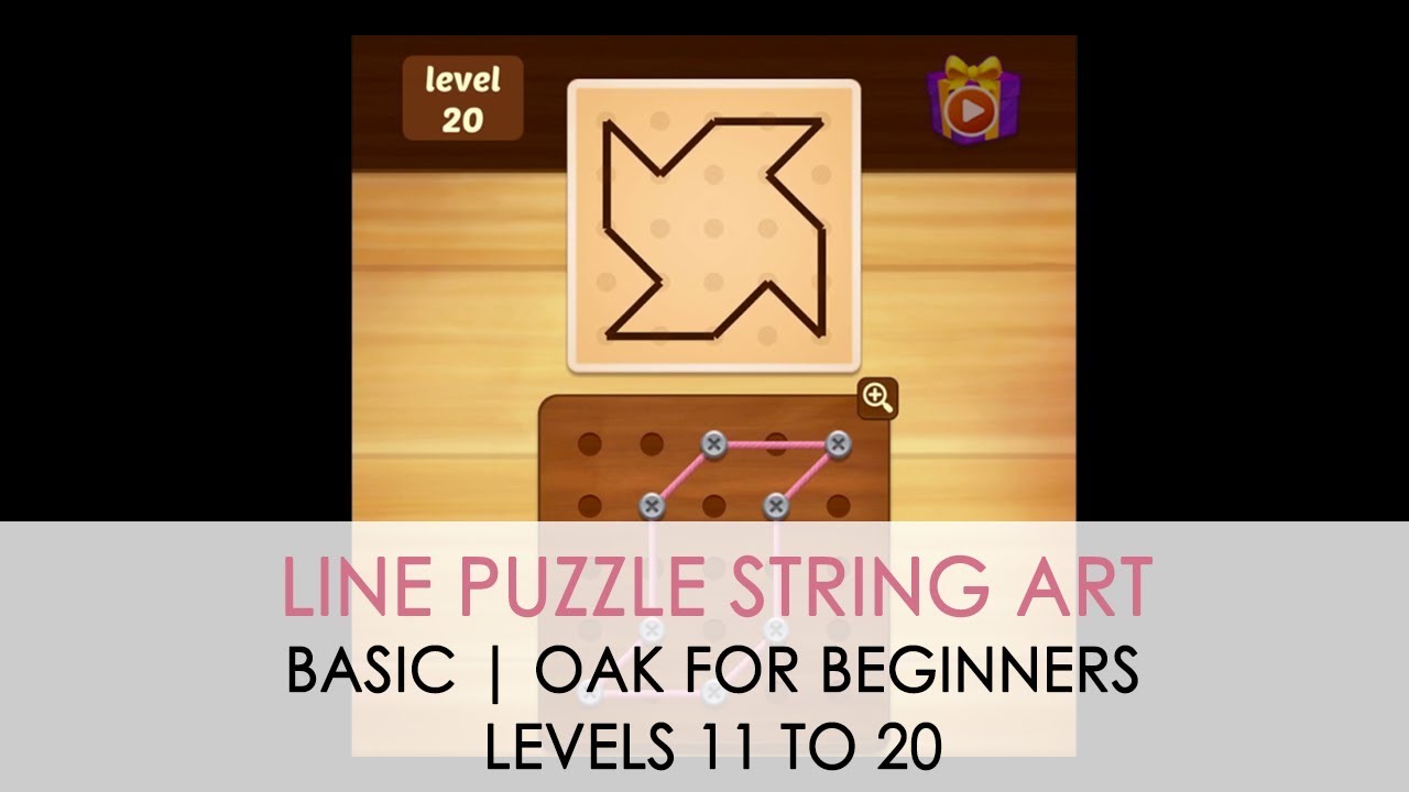 Line Puzzle String Art | Basic | Oak For Beginners | Levels 11 to 20