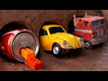 Transformers Primitive Optimus Prime, Bumblebee Catch RatTrap Animation appeared in suspicious cave!