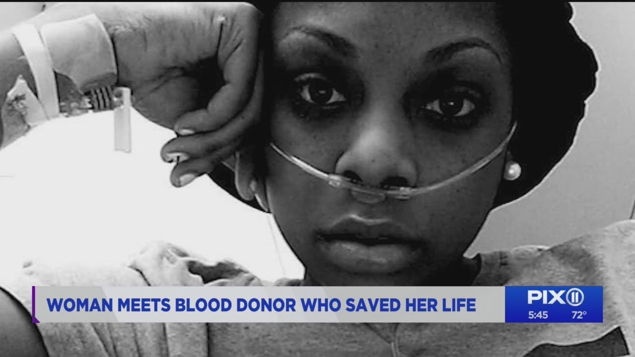Woman meets blood donor in Queens who saved her life - YouTube