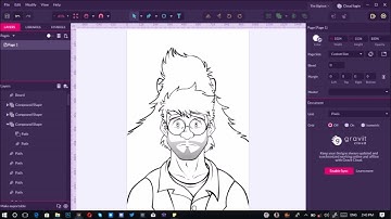 WIP#004-Line Art-Professor Harrison-Gravit Designer