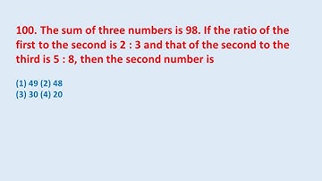 100. The sum of three numbers is 98. If the ratio of the first to the second is 2 : 3 and || edu214