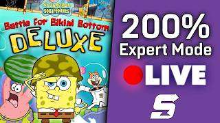 🔴 LIVE 🔴 Battle for Bikini Bottom DELUXE - NEW MOD FIRST PLAYTHROUGH (Expert Mode) screenshot 4