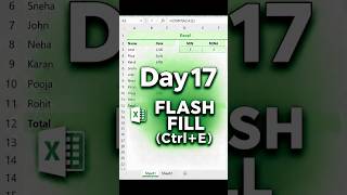Excel Flash Fill Shortcut in 30 Seconds | Flash Fill (Ctrl+E) in Excel #excel #exceltips #flashfill