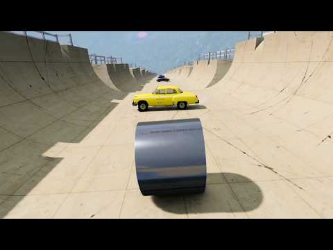 Mega Ramp! Cars vs Steel Coil & Gold Coil! #1