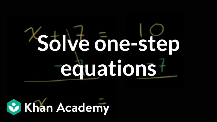 How to solve one-step equations | Linear equations | Algebra I | Khan Academy