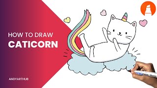 How to draw a caticorn easy- Andy Art Hub