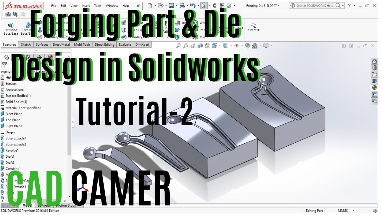 Die Design - Forging Part-2 | Solidworks Tutorial | CAD CAMER #cad #solidworks #design #forging #die