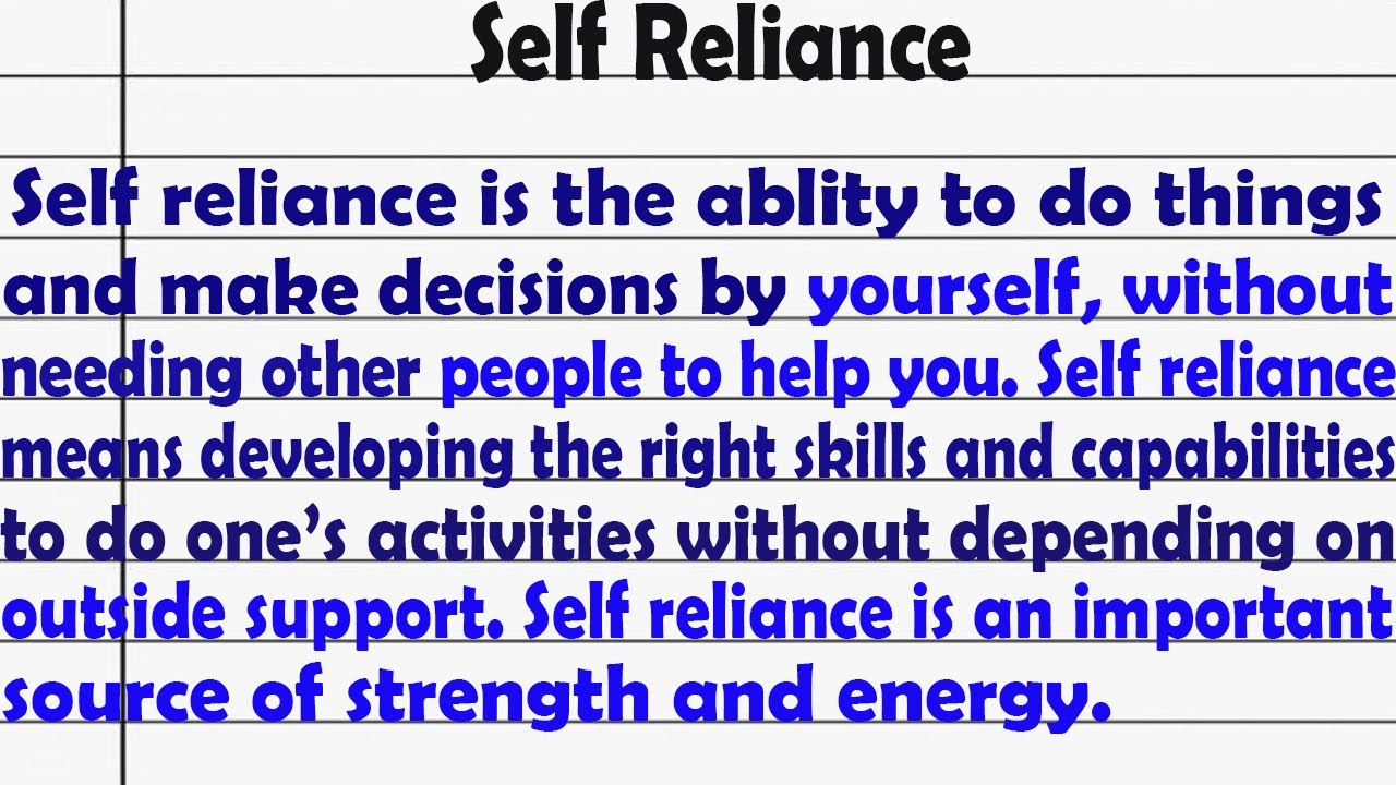 the importance of self reliance essay