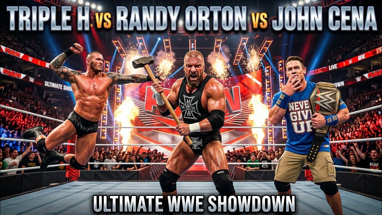 Triple H vs Randy Orton vs John Cena – Epic Triple Threat Match | WWE Dream Battle #wrestlinggames 