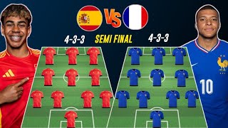 SPAIN v FRANCE | EURO 2024 | POTENTIA LINEUPS | SEMI FINALS | EURO 2024 @UEFA