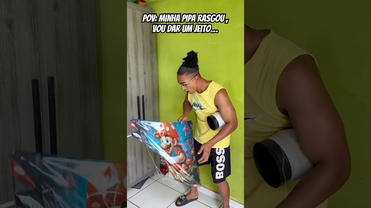 Tive que remendar minha raia 😂🪁 