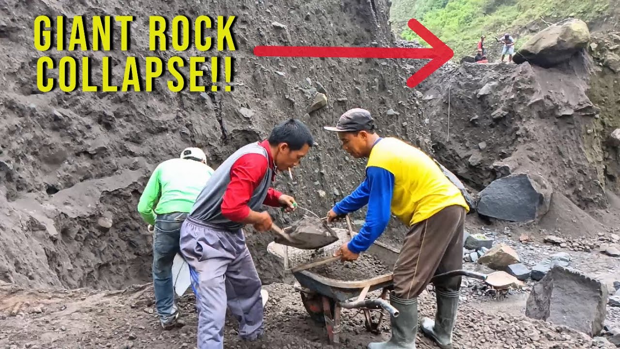 Witness the Process of Mining Black Sand and Dropping Giant Stones Without the help of Machines!