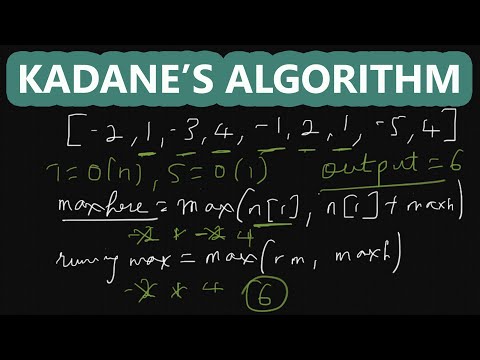 Kadane's Algorithm and