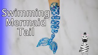 SWIMMING Mermaid Tail Gel Nail Art Tutorial